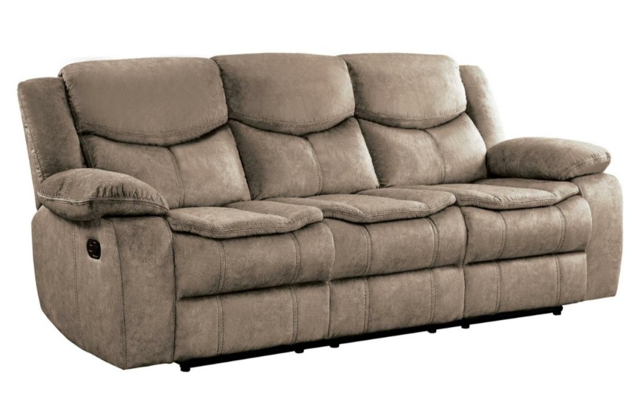 Living Room Homelegance (Homerica East) | Homelegance Furniture Bastrop Double Reclining Sofa In Brown 8230Fbr-3