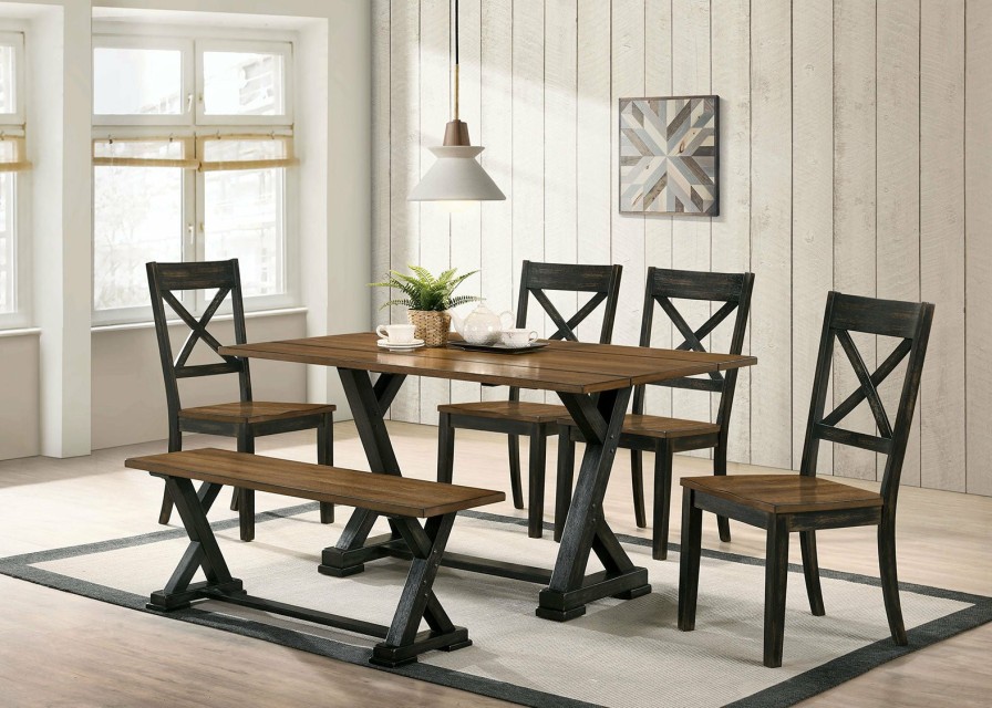 Dining Room FOA East | Yensley 6 Pc. Dining Table Set W/ Bench