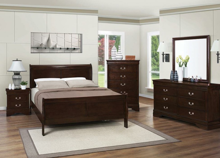 Bedroom Coaster Z2 Premium | Louis Philippe Traditional Cappuccino King Four Piece Bedroom Set