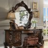 Bedroom ACME | Versailles Fabric & Cherry Oak Vanity Stool