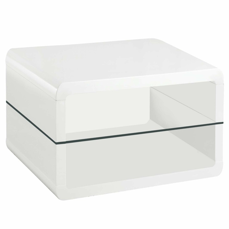 Living Room Coaster Z2 Premium | Modern White End Table