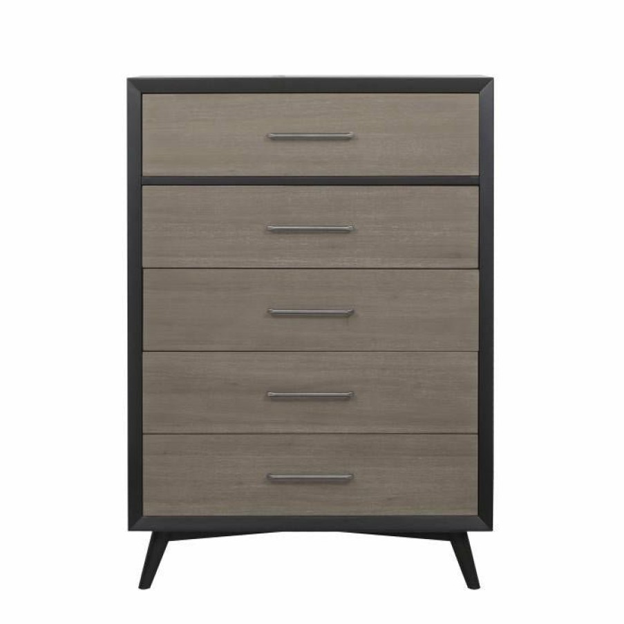 Bedroom Homelegance (Homerica East) | Homelegance Raku 5 Drawer Chest In Gray 1711-9