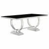 Dining Room Coaster Z2 Premium | Antoine Hollywood Glam Silver Dining Table