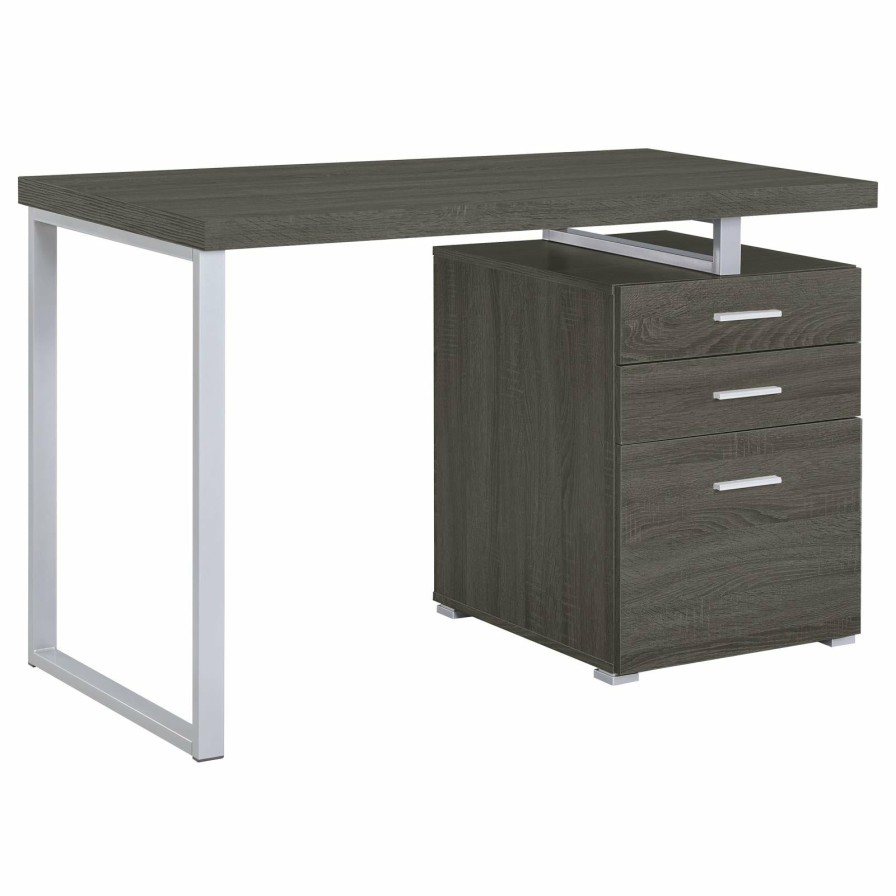 Home Office Coaster Z2 Premium | G800520 Contemporary Weathered Grey Writing Desk