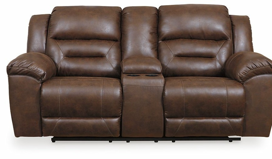 Living Room Ashley Furniture | Stoneland Power Reclining Loveseat With Console