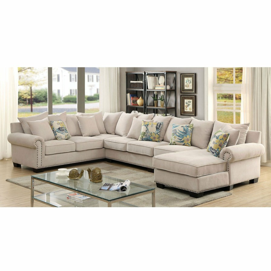 Living Room FOA East | Skyler Beige Sectional