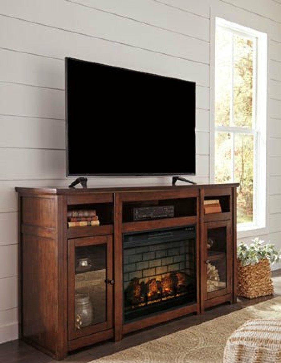 Entertainment Ashley Furniture | Harpan 72" Tv Stand With Electric Fireplace