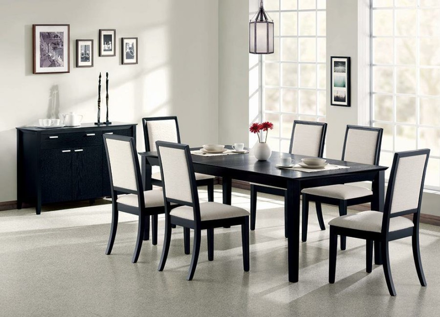 Dining Room Coaster Z2 Premium | Louise Transitional Black Rectangular Dining Table