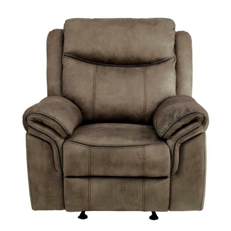 Living Room Homelegance (Homerica East) | Homelegance Furniture Aram Glider Reclining Chair In Dark Brown 8206Nf-1