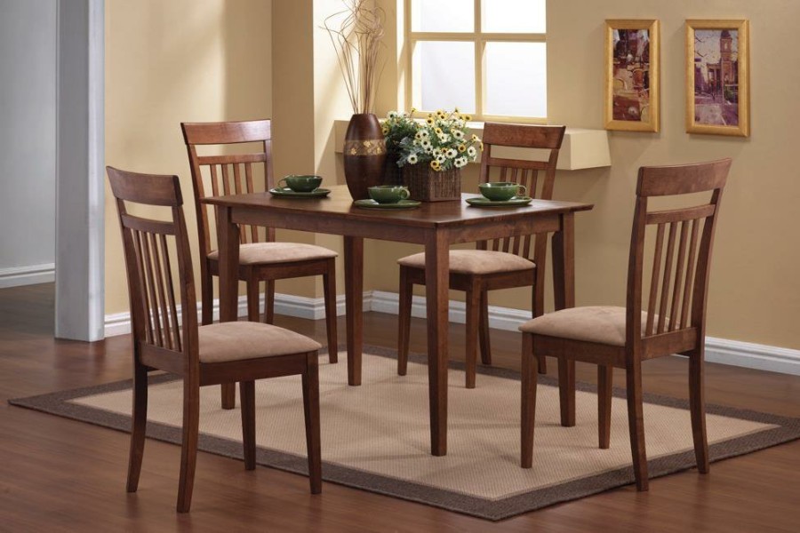 Dining Room Coaster Z2 Premium | G150430 Casual Chestnut Five Piece Dining Set