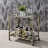 Dining Room ACME East | Matiesen Antique Gold & Clear Glass Serving Cart