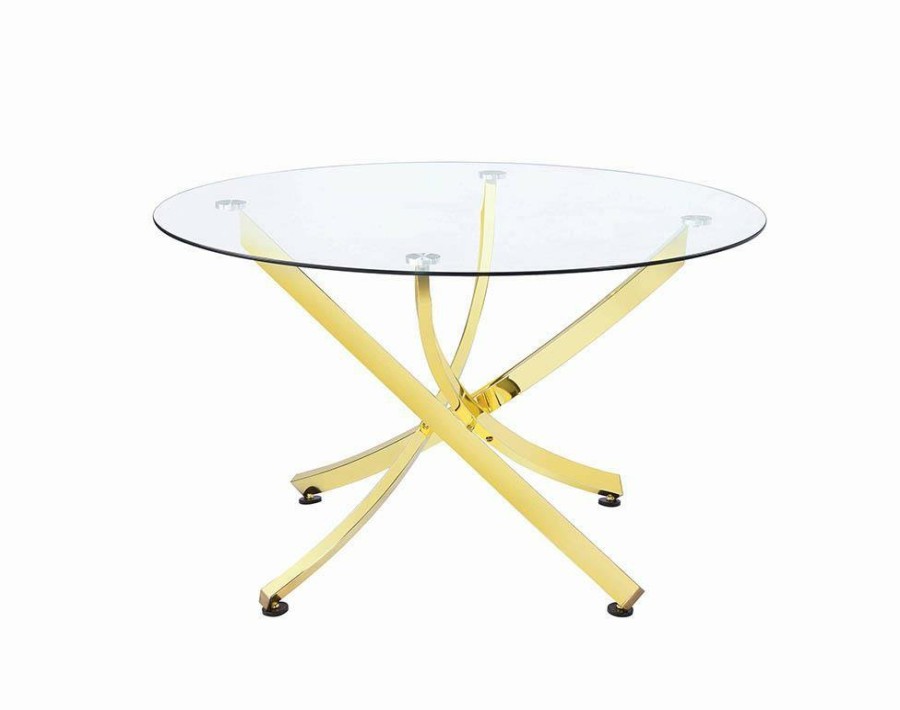 Dining Room Coaster Z2 Premium | Chanel Modern Brass Dining Table