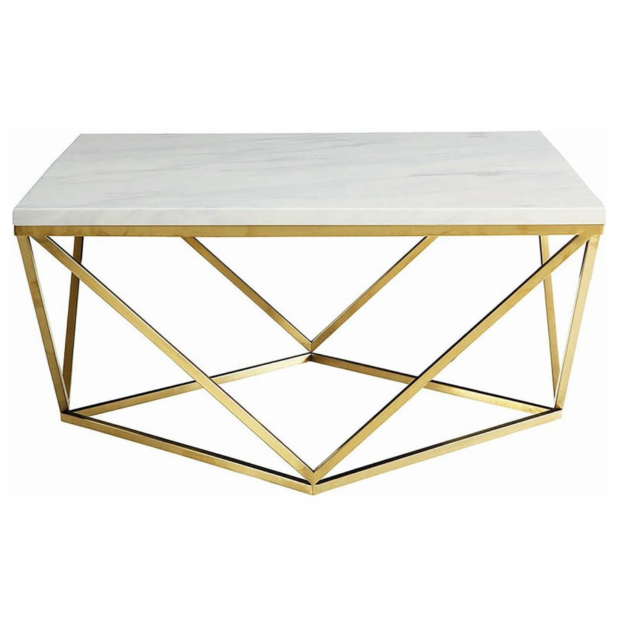 Living Room Coaster Z2 Premium | G700846 Modern White Coffee Table