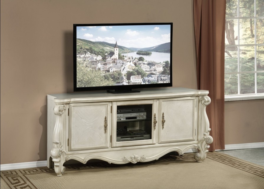 Entertainment ACME | Versailles Bone White Tv Stand