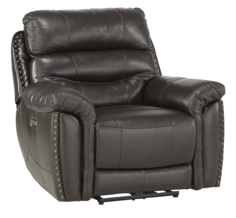 Living Room Homelegance (Homerica East) | Homelegance Furniture Lance Power Reclining Chair With Power Headrest And Usb Port In Brown