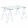 Home Office Coaster Z2 Premium | Amaturo Clear Acrylic Sawhorse Writing Desk