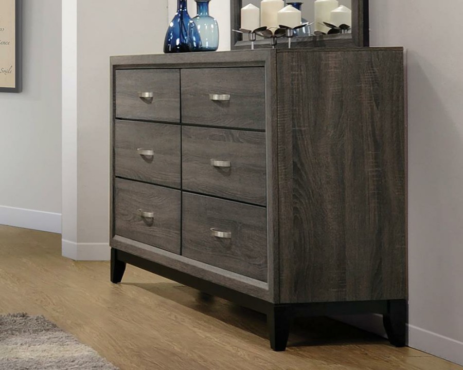 Bedroom Coaster Z2 Premium | Watson Rustic Grey Oak Dresser