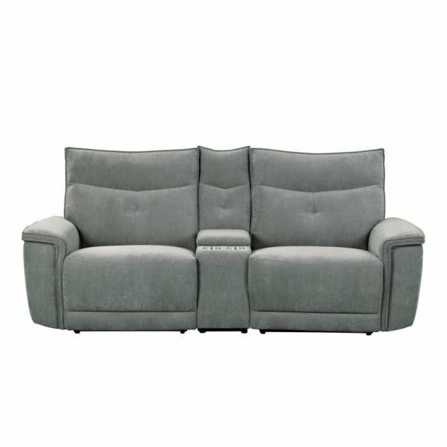 Living Room Homelegance (Homerica East) | Homelegance Furniture Tesoro Power Double Reclining Loveseat In Dark Gray