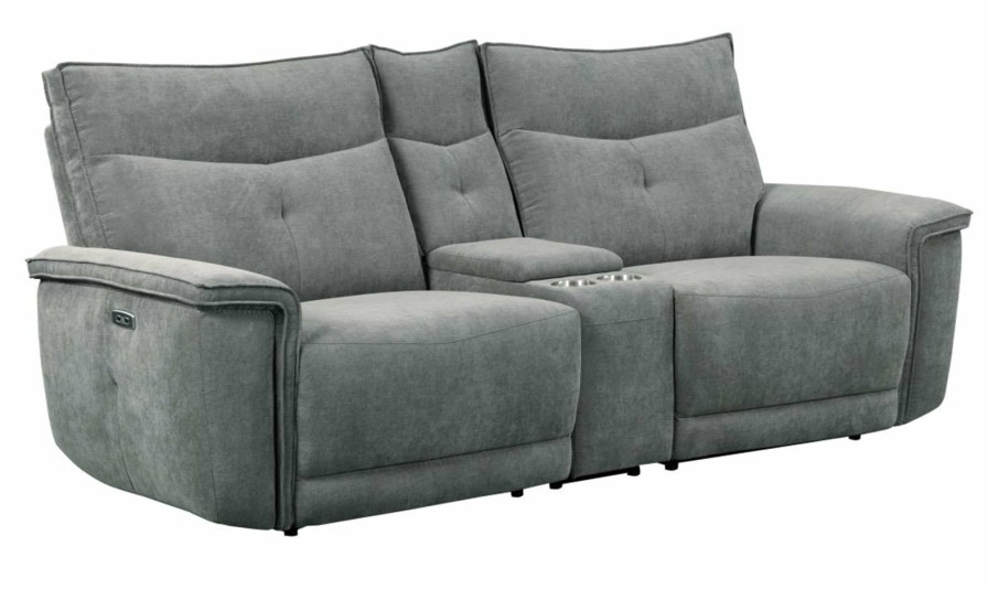 Living Room Homelegance (Homerica East) | Homelegance Furniture Tesoro Power Double Reclining Loveseat In Dark Gray