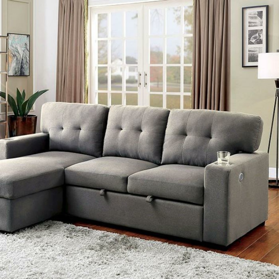 Living Room FOA East | Sammy Sectional, Light Gray