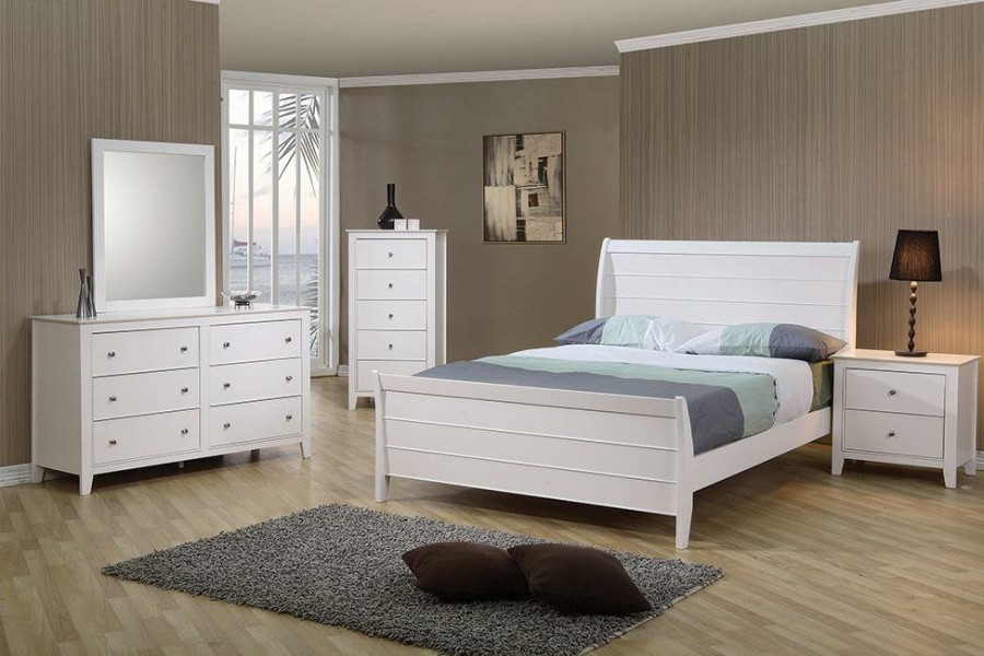 Bedroom Coaster Z2 Premium | Selena Coastal White Full Four Piece Set