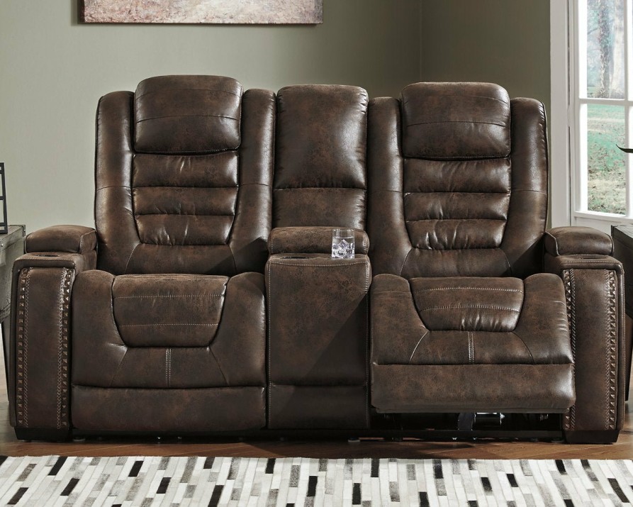 Living Room Ashley Furniture | Game Zone Power Reclining Loveseat With Console