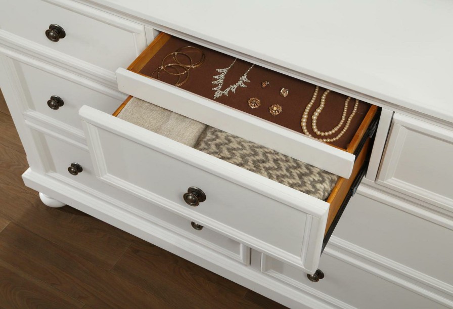 Bedroom Homelegance (Homerica East) | Homelegance Laurelin 7 Drawer Dresser In White 1714W-5