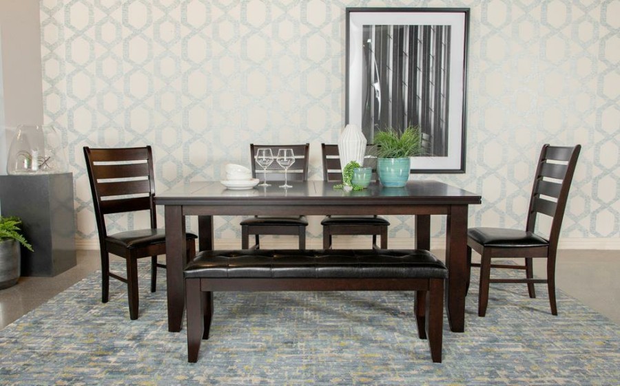 Dining Room Coaster Z2 Premium | 102721 S6 6 Pc Set (Tbl+4Side+Bench)