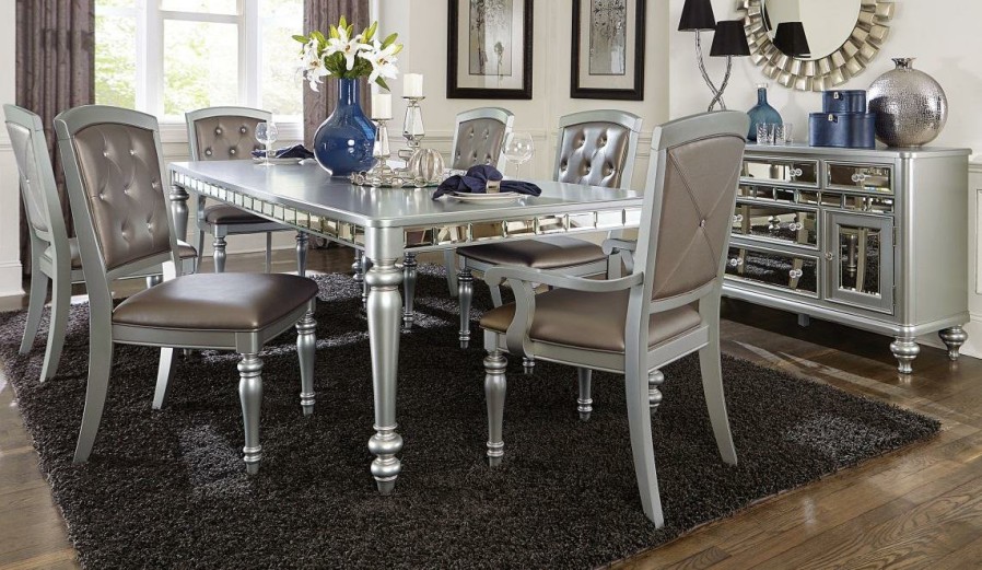 Dining Room Homelegance (Homerica East) | Homelegance Orsina Dining Table In Silver 5477N-96