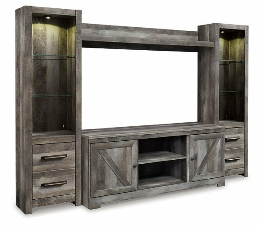 Entertainment Ashley Furniture | Wynnlow 4-Piece Entertainment Center