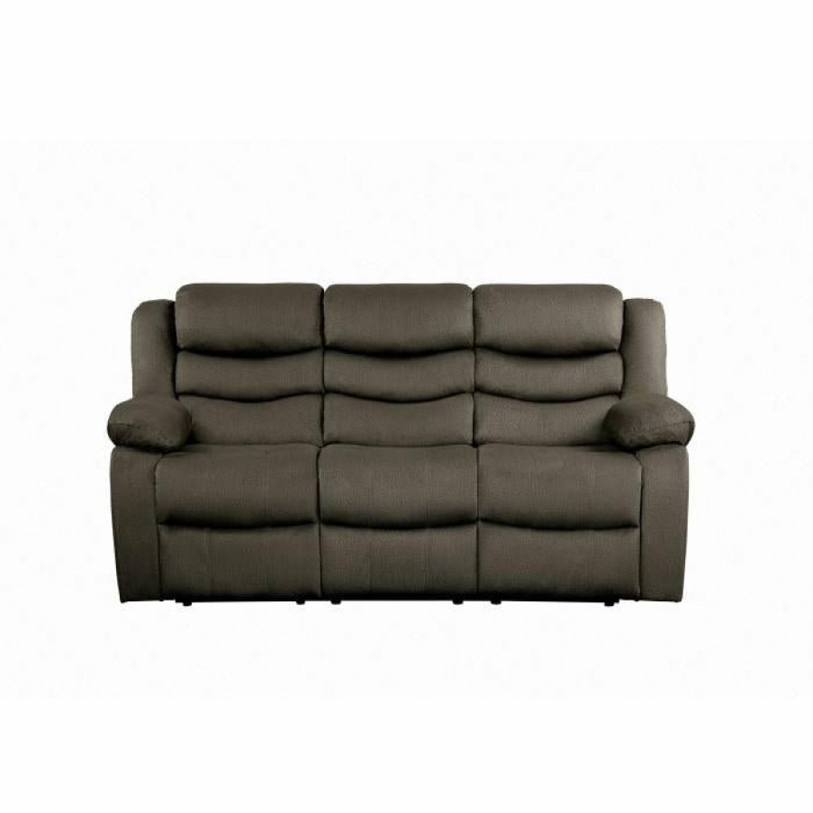 Living Room Homelegance (Homerica East) | Homelegance Furniture Discus Double Reclining Sofa In Brown 9526Br-3