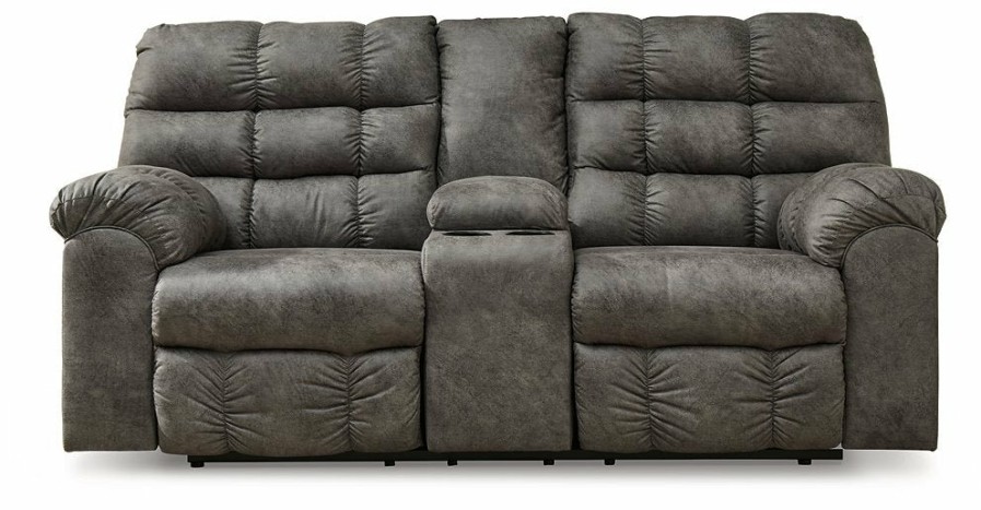 Living Room Ashley Furniture | Derwin Reclining Loveseat With Console