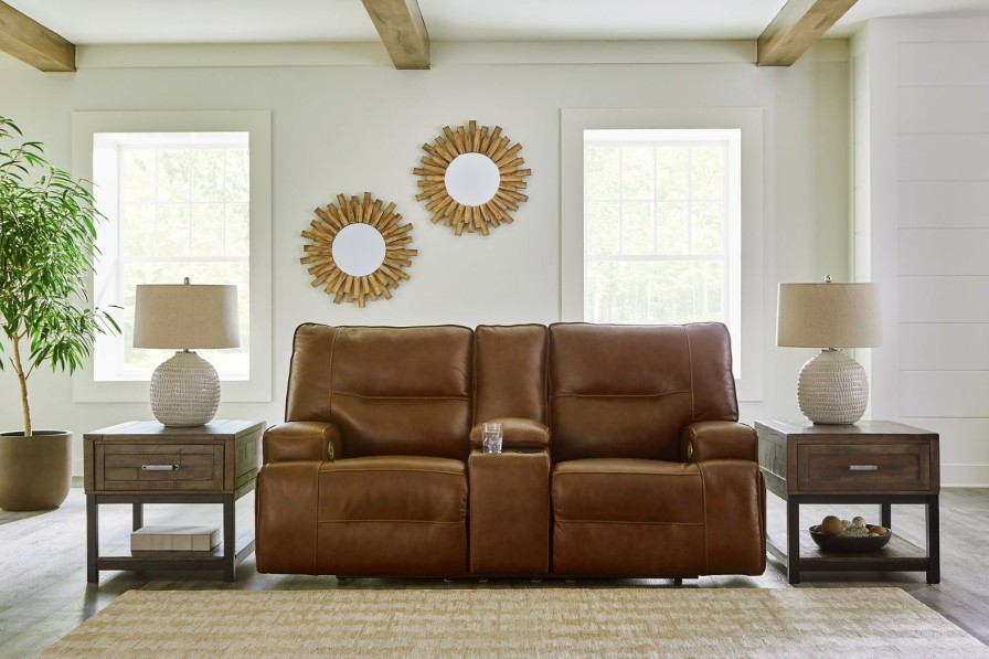 Living Room Ashley Furniture | Francesca Power Reclining Loveseat With Console