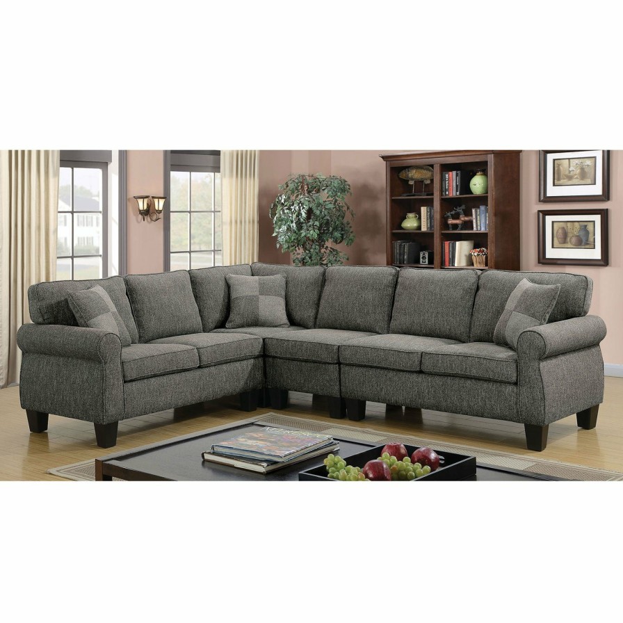 Living Room FOA East | Rhian Dark Gray Sectional