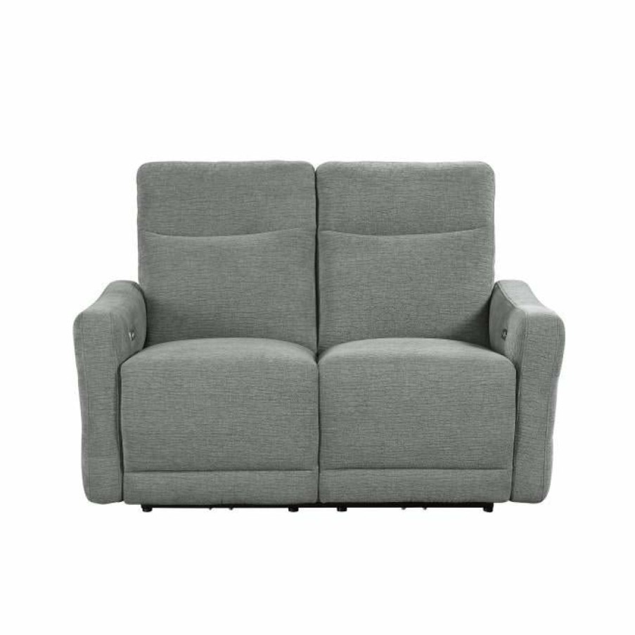 Living Room Homelegance (Homerica East) | Homelegance Furniture Edition Power Double Lay Flat Reclining Loveseat In Dove Grey 9804Dv-2Pwh