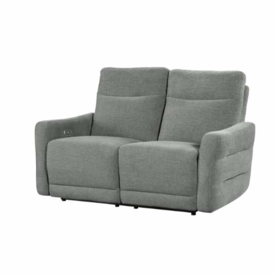 Living Room Homelegance (Homerica East) | Homelegance Furniture Edition Power Double Lay Flat Reclining Loveseat In Dove Grey 9804Dv-2Pwh