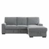 Living Room Homelegance (Homerica East) | Homelegance Furniture Morelia 2Pc Sectional With Pull Out Bed And Right Chaise In Dark Gray