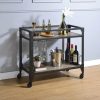 Dining Room ACME | Jorgensen Rustic Oak & Charcoal Serving Cart