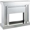 Entertainment ACME | Acme Furniture Nysa Fireplace In Mirrored & Faux Crystals 90272