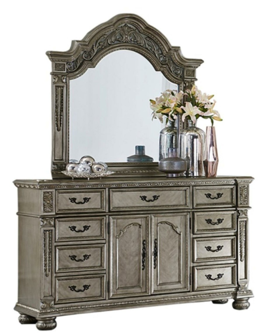 Bedroom Homelegance (Homerica East) | Homelegance Catalonia Dresser In Platinum Gold 1824Pg-5