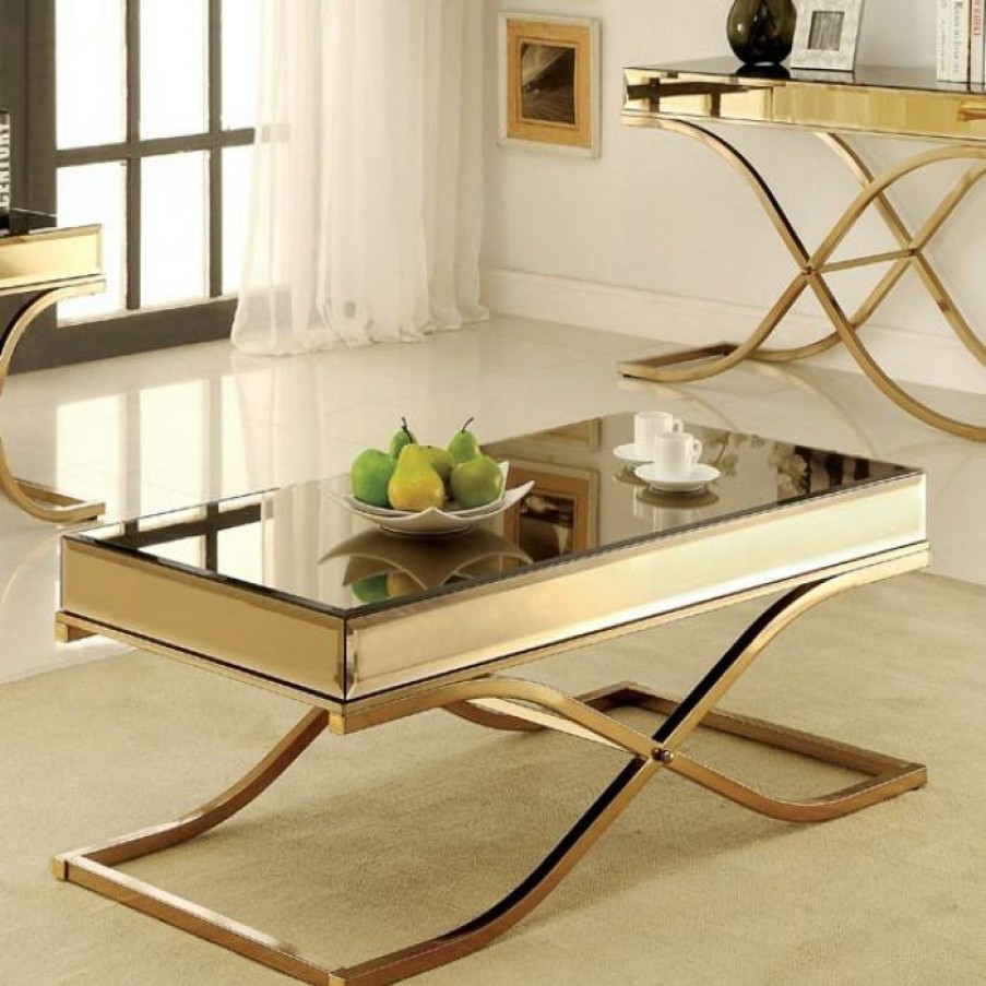 Living Room FOA East | Sundance Brass Coffee Table, Brass