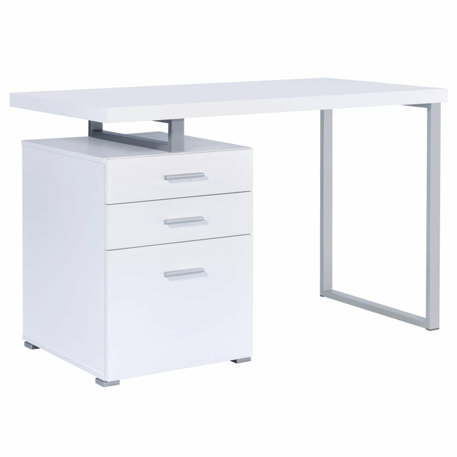 Home Office Coaster Z2 Premium | G800325 Contemporary White Writing Desk