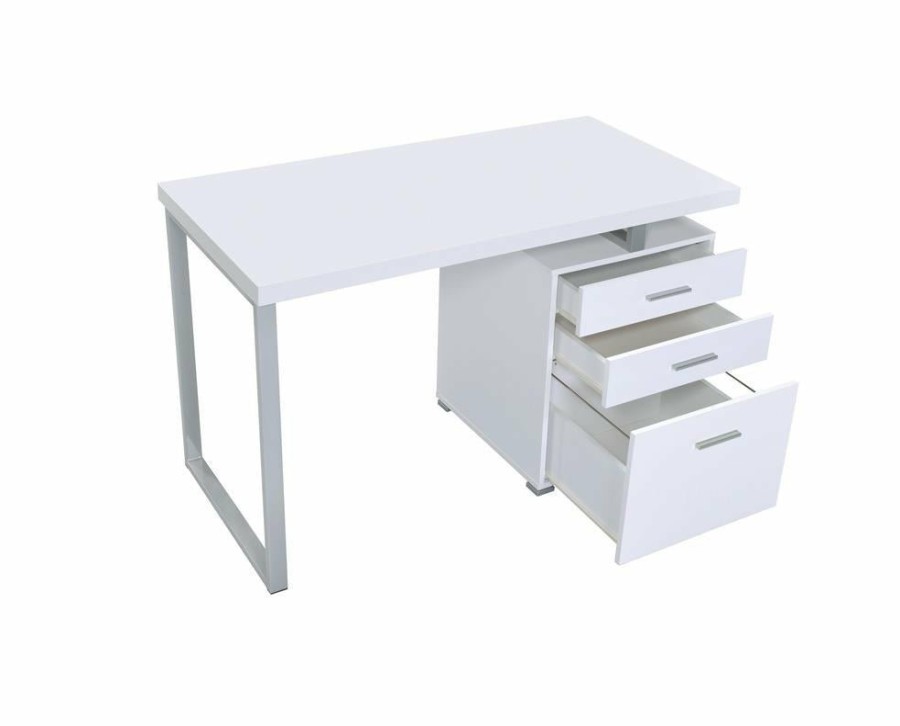 Home Office Coaster Z2 Premium | G800325 Contemporary White Writing Desk