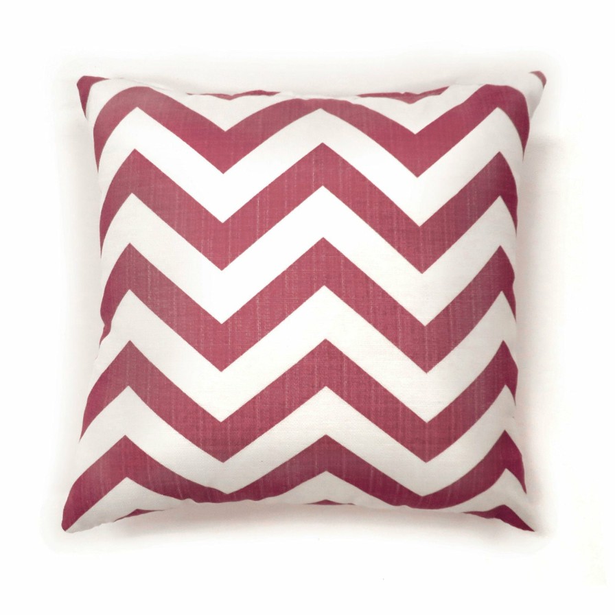 Accessories FOA East | Zoe Red Chevron 22" X 22" Pillow, Red Chevron (2/Ctn)