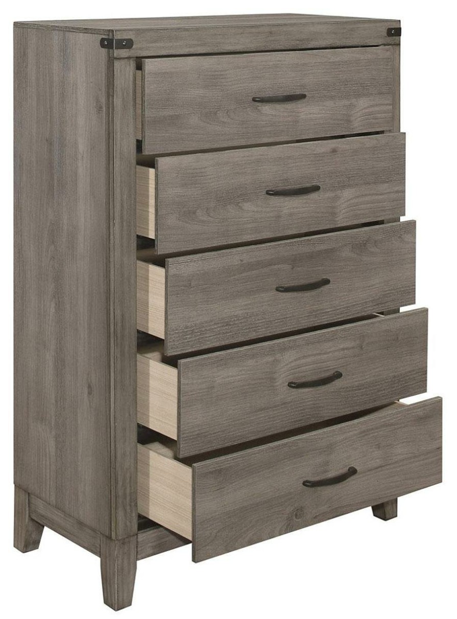 Bedroom Homelegance (Homerica East) | Homelegance Woodrow 5 Drawer Chest In Gray 2042-9