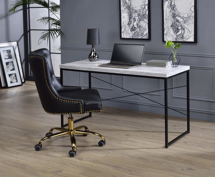 Home Office ACME East | Jurgen Antique White & Black Desk