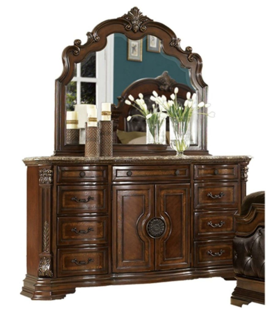 Bedroom Homelegance (Homerica East) | Homelegance Antoinetta Dresser In Warm Cherry 1919-5