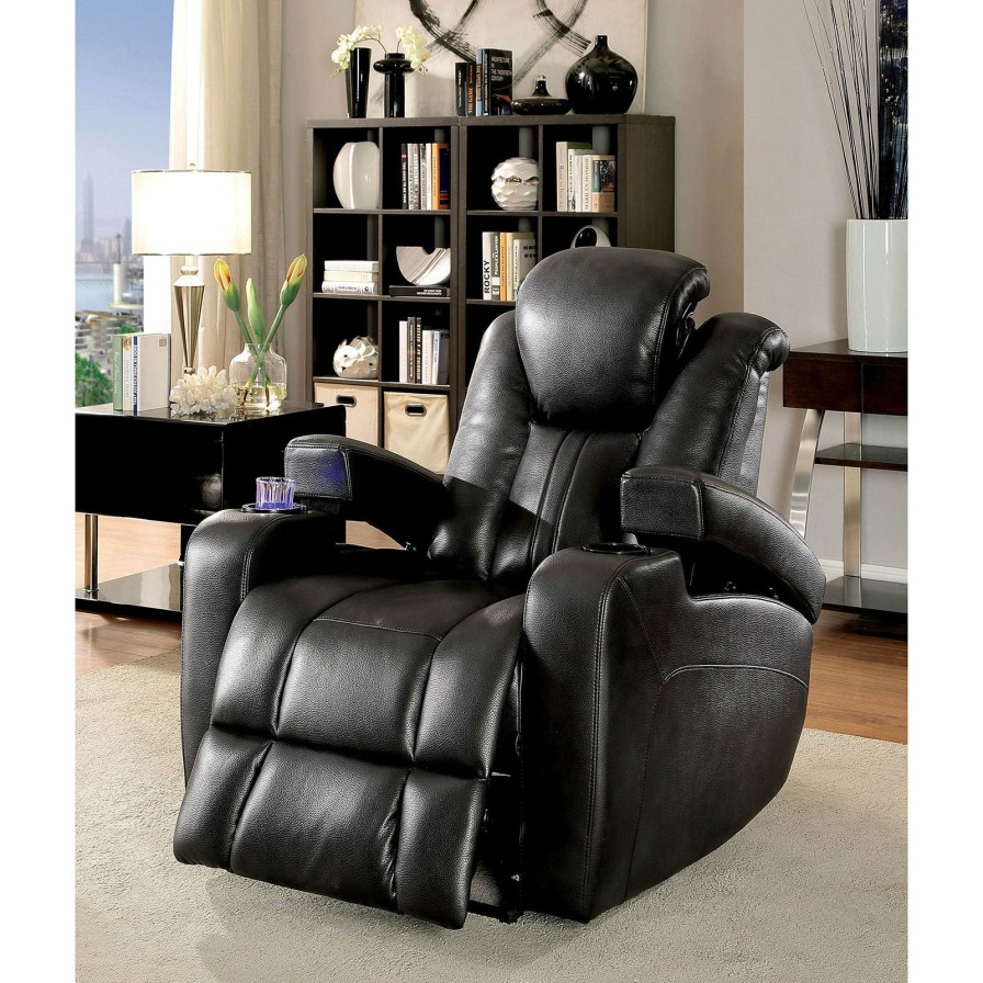 Living Room FOA East | Zaurak Dark Gray Recliner