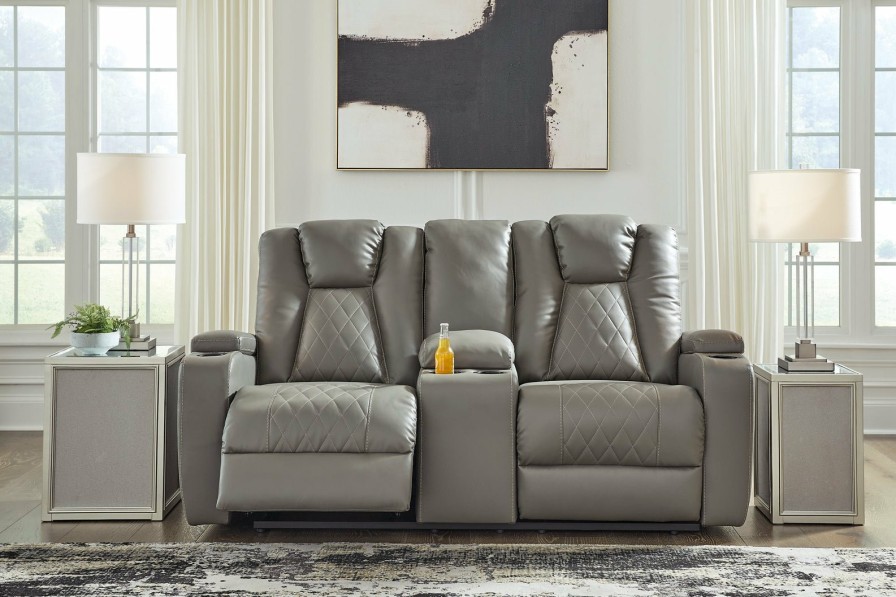 Living Room Ashley Furniture | Mancin Reclining Loveseat With Console