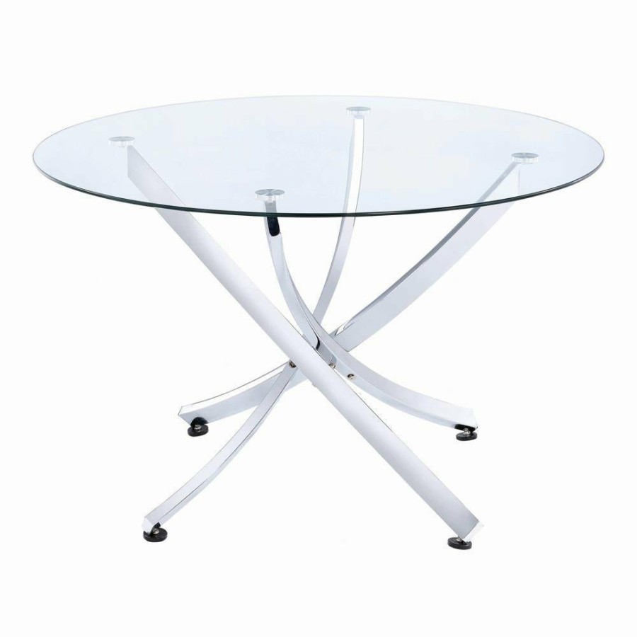 Dining Room Coaster Z2 Premium | Walsh Contemporary Chrome Dining Table